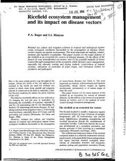 Ricefield ecosystem management and its impact on disease vectors
