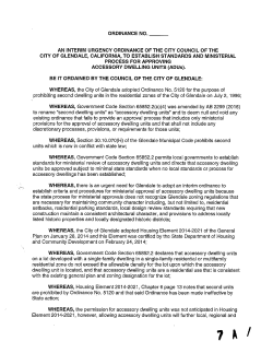 Interim Urgency Ordinance to Establish Standards