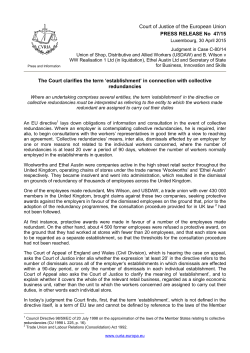 The Court clarifies the term `establishment` in connection with