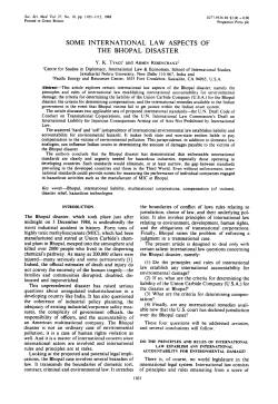 some international law aspects of the bhopal