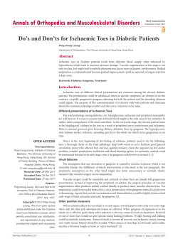 Do`s and Don`ts for Ischaemic Toes in Diabetic Patients