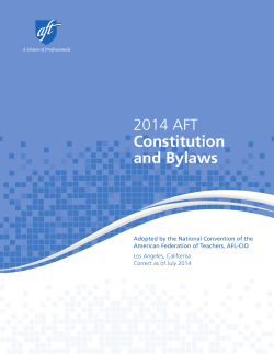 2014 AFT Constitution and Bylaws