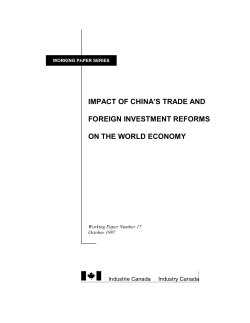 Impact of China`s Trade and Foreign Investment Reforms on the World