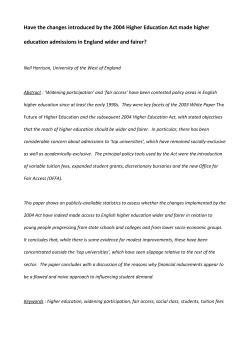 Have the changes introduced by the 2004 Higher Education Act