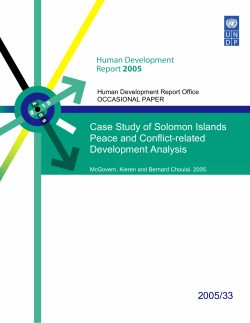 Case Study of Solomon Islands Peace and Conflict