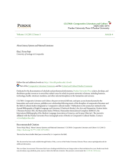 About Literary Systems and National Literatures - Purdue e-Pubs