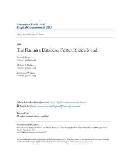The Planner`s Database: Foster, Rhode Island