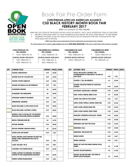 Preorder Form - Cheltenham.org
