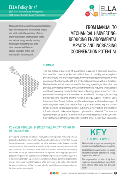 FROM MANUAL TO MECHANICAL HARVESTING: REDUCING