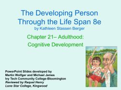 Chapter 21 Adulthood Cognitive Development