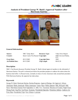 Analysis of President George W. Bush`s Approval Numbers after