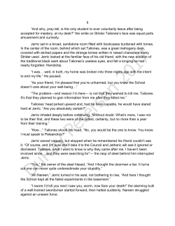 II &ldquo;And why, pray tell, is the only student to ever voluntarily leave