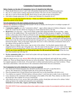 Communion Preparation - First Presbyterian Church, Bordentown NJ