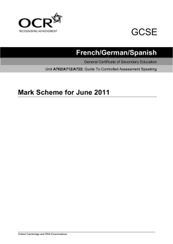 Mark scheme - Unit A702 - Speaking - June