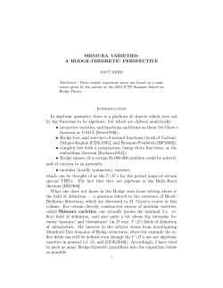 SHIMURA VARIETIES - Department of Mathematics