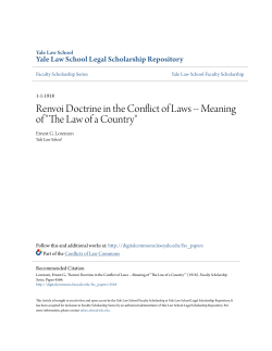 Renvoi Doctrine in the Conflict of Laws -