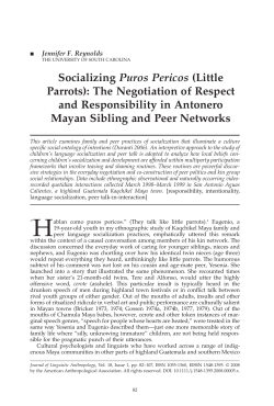 Socializing Puros Pericos (Little Parrots): The Negotiation of