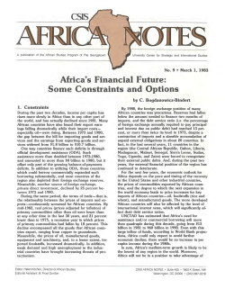 Africa`s Financial Future: Some Constraints and Options