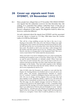 signals sent from SYDNEY, 19 November 1941