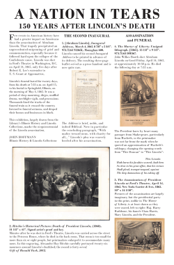A NAtioN iN teArs 150 YeArs After LiNcoLN`s DeAth