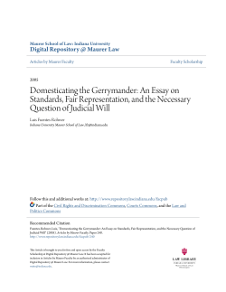 Domesticating the Gerrymander: An Essay on Standards, Fair