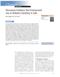 Persuasive Evidence that Formocresol Use in