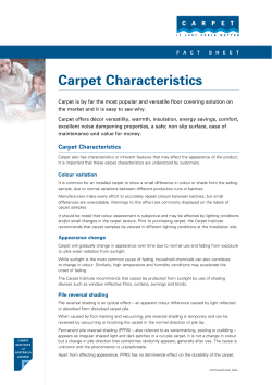 Carpet Characteristics - Carpet Institute of Australia
