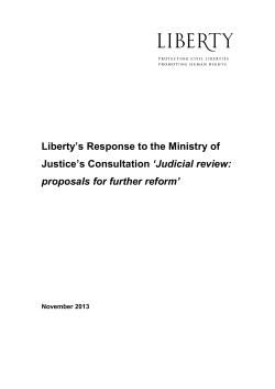 Liberty`s Response to the Ministry of Justice`s Consultation `Judicial
