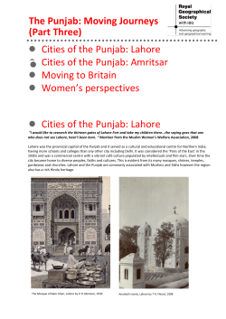 The Punjab: Moving Journeys (Part Three)