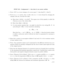 STAT 512 # Assignment 1 # due date is on course outline 1. Prove: If