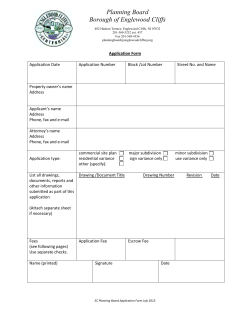 Planning Board Application - Borough of Englewood Cliffs