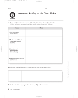 GUIDED READING Settling on the Great Plains