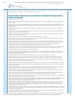 Mental Health in High School: Teach Students Link between