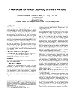 A Framework for Robust Discovery of Entity Synonyms