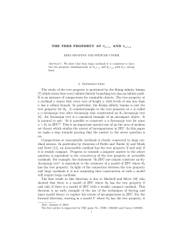 THE TREE PROPERTY AT &alefsym;&omega;2+1 AND &alefsym;&omega;2+2 1. Introduction The