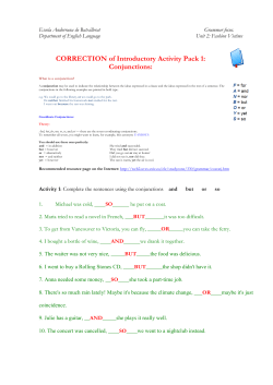 Conjunctions - English Department
