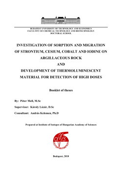 investigation of sorption and migration of strontium, cesium, cobalt