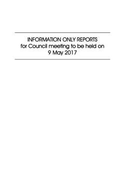 INFORMATION ONLY REPORTS for Council meeting to be held on