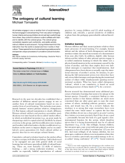 The ontogeny of cultural learning