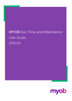 MYOB Exo Time and Attendance User Guide
