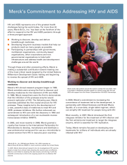 Merck`s Commitment to Addressing HIV and AIDS