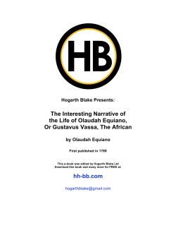 The Interesting Narrative of the Life of Olaudah Equiano or Gustavus