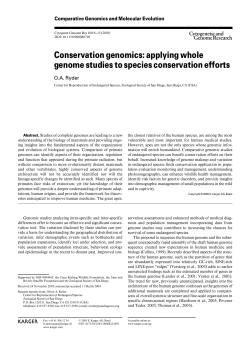 Conservation genomics: applying whole