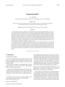 Marginal Instability? - American Meteorological Society