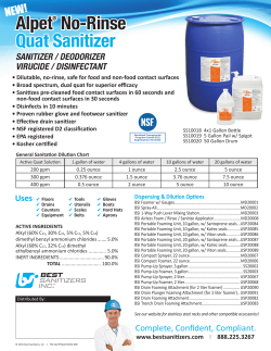 Alpet&reg; No-Rinse Quat Sanitizer