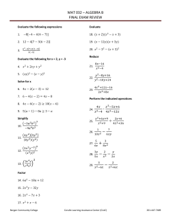 mat 032 &ndash; algebra b - Bergen Community College