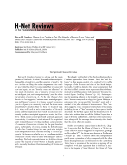 The Spiritual Chaucer Revisited - H-Net