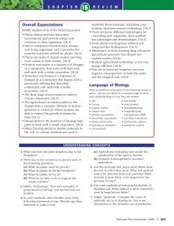 Overall Expectations Language of Biology