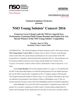 NSO Young Soloists` Concert 2016 - Press Releases