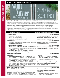 SOCIOLOGY TRANSFER GUIDE - Saint Xavier University